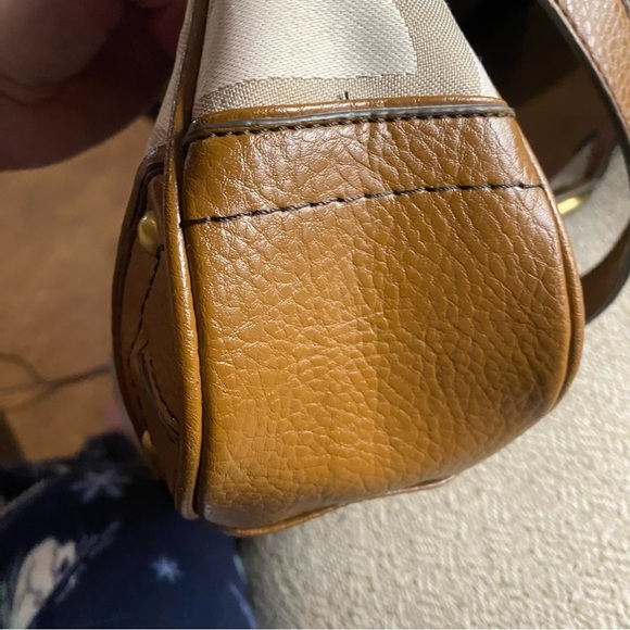 Etienne Agnier Canvas and Leather Satchel Handbag - Picture 10 of 12